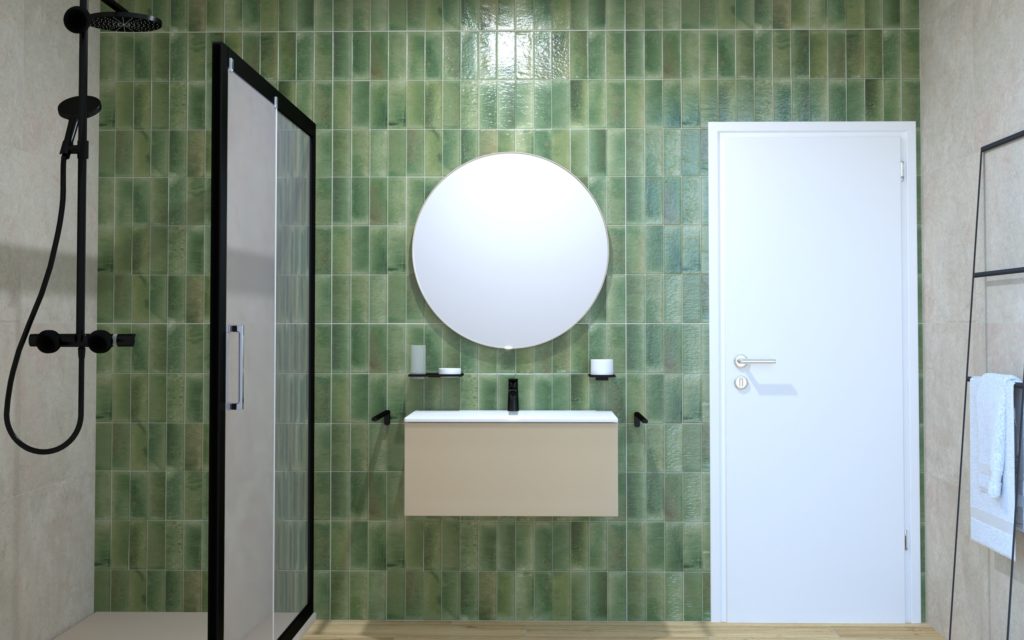 Kúpeľňa zelená moderná